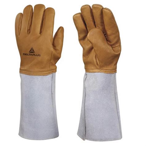 Grey Beige Delta Cryogenic Liquid Nitrogen Handling Gauntlets Size