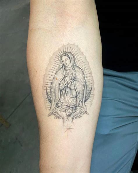 Virgin Mary Tattoo Done On The Inner Forearm Healed