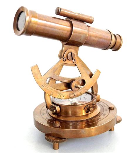 Brass Theodolite Alidade Telescope Compass Antique Instrument T Item