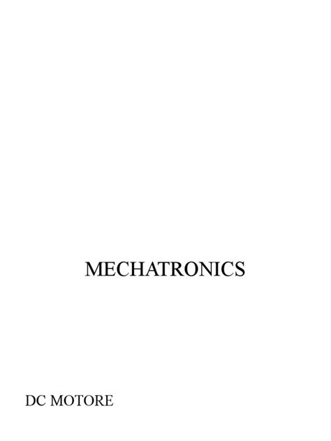 Mechatronics Motors | PDF | Electric Motor | Mechanical Engineering