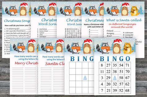 Christmas party games bundle,Winter animals Printable christmas game By ...