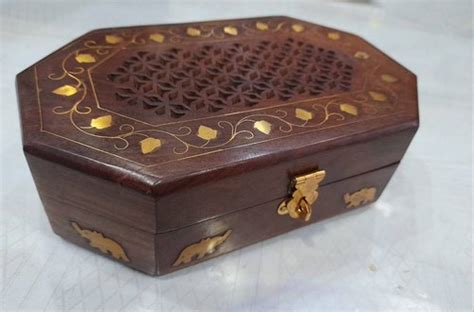 Upaskar Creations Rectangle Handcrafted Wooden Jewelry Box For Gifting