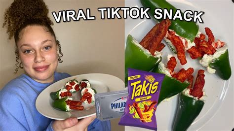 Trying Takis Cream Cheese Jalapeños Viral Tiktok Food Youtube