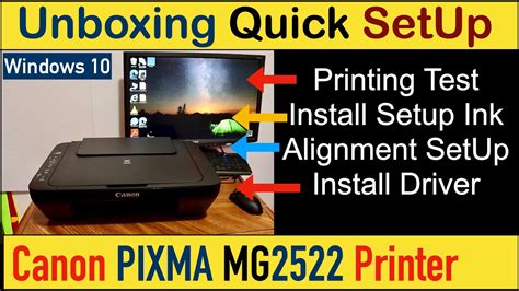 Canon Pixma Mg Setup Quick Unboxing Install Setup Ink Load Paper