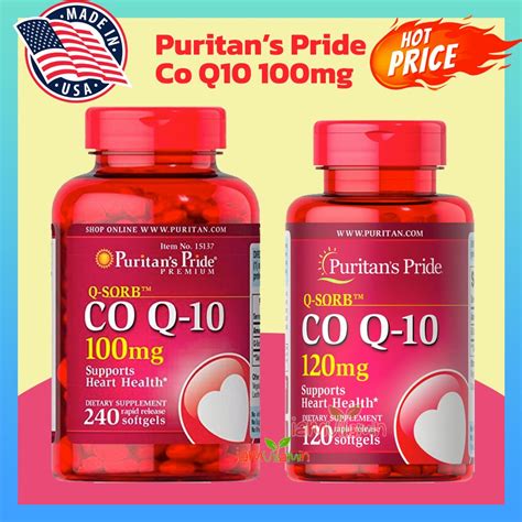 Puritans Pride Co Q10 100mg 120 240 Softgels พรแทนไพรม CoQ10