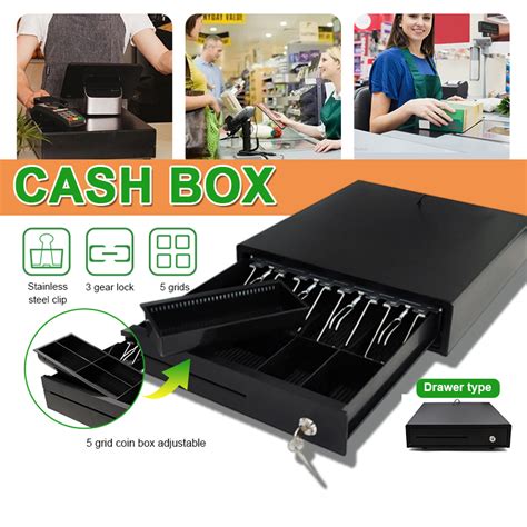 Cash Box Cashier Box Money Secret Security Safe 5 Grids 4 Gears Money