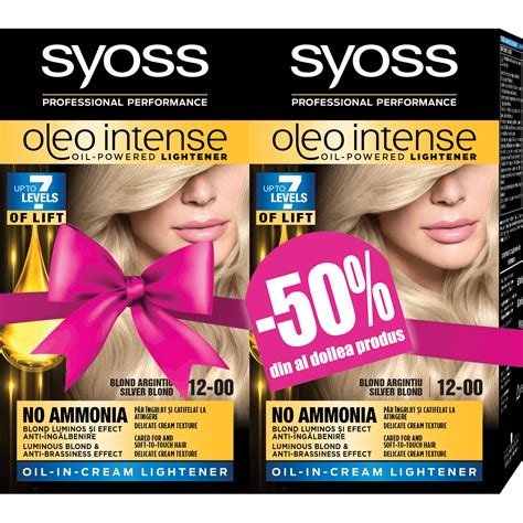 Комплект: Боя за коса Syoss Oleo Intense 12-00 Сребристо рус, 2 x 115 ...