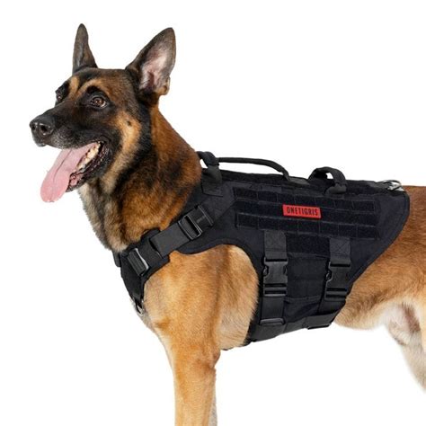 OneTigris Large Tactical Dog Harness, No Pulling Adjustable Dog Vest ...