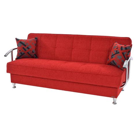 Betsy Red Futon w/Storage | El Dorado Furniture