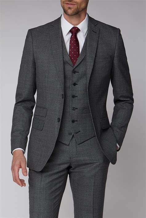 Racing Green Mens Charcoal Salt And Pepper Suit Suit Direct