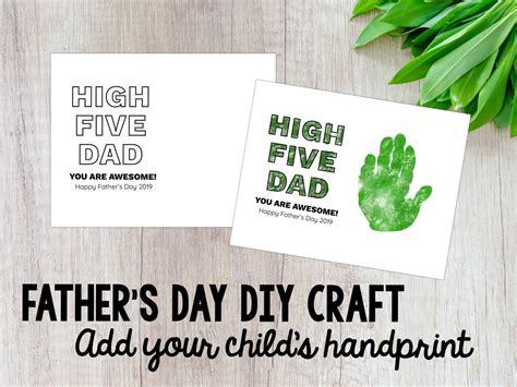 Fathers Day Handprint Craft Diy Gift High Five Dad High Five Grandpa