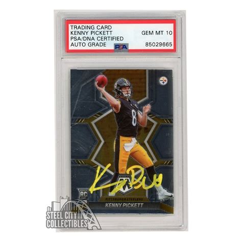 Kenny Pickett 2022 Panini Mosaic Autograph Rookie Card 301 Psadna 10