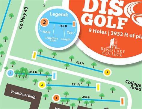 Rend Lake College Disc Golf Course Map on Behance