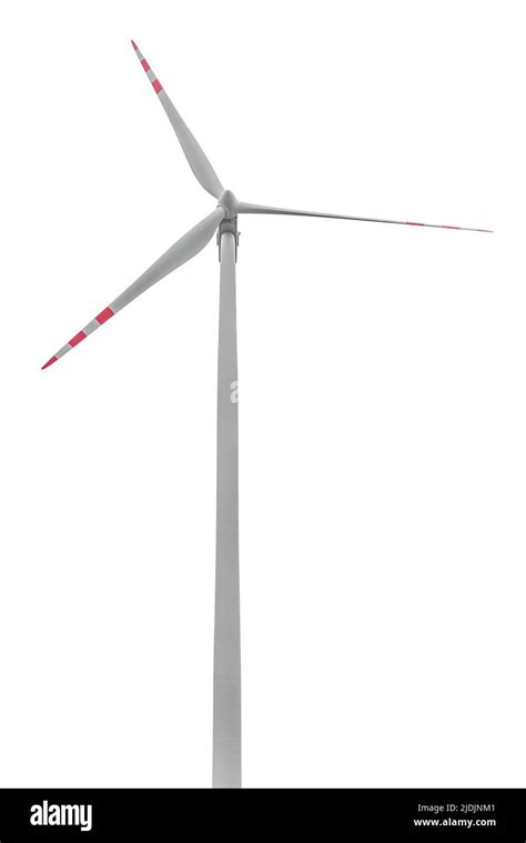 Wind Turbine Isolated On White Background With Clipping Path Stock