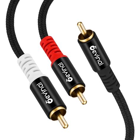 RCA Y Cable, Devinal RCA/Phono Y Splitter Cable, RCA 1 Male to 2 Male Y ...