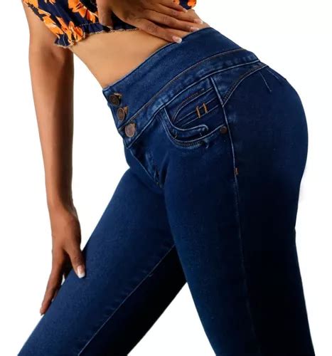 Jeans Dama Pantalón Mujer Colombiano Levanta Pompa Marino en venta en