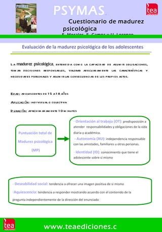 Psymas Cuestionario De Madurez Psicol Gica Pdf