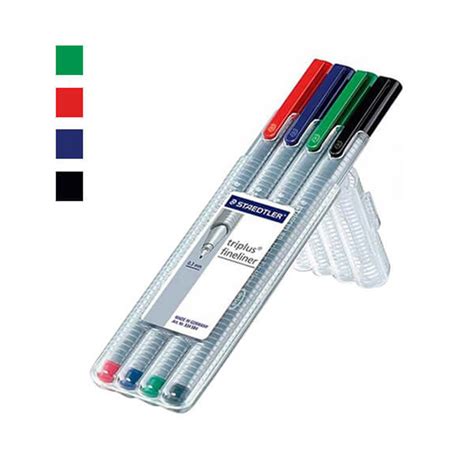 Staedtler Triplus Fineliner (4 in a Set - Black, Blue, Green, Red ...