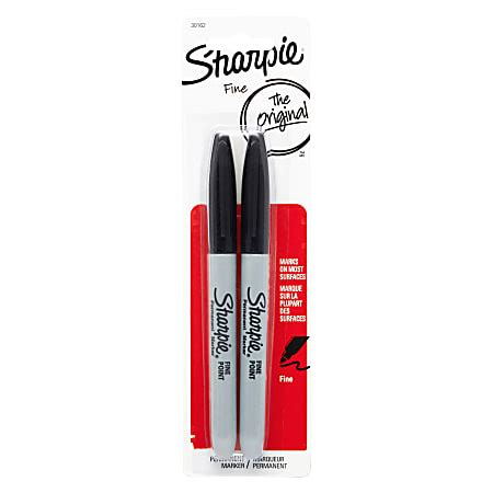 Sharpie Permanent Fine Point Markers Black Pack Of 2 Markers - ODP ...