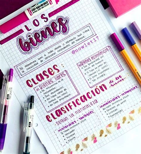 19 Ideas creativas para apuntes escolares tan bonitos que te darán