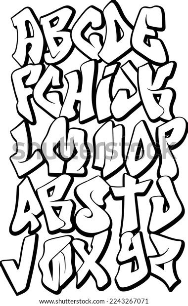 Graffiti Alphabet Vector Street Style Vector Stock Vector (Royalty Free ...