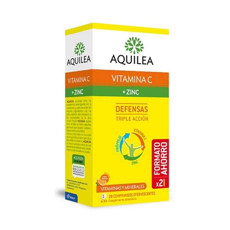 Aquilea Vitamina C Zinc Defensas Sabor Naranja 28 Comp Pack Ahorro