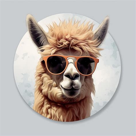 Premium Photo There Is A Llama Wearing Sunglasses And A Hat On A