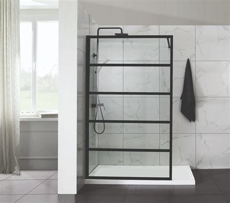 Matt Black Aluminum Frame Walk In Shower Screen Shower Door And Glass