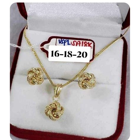 18K Saudi Gold LOVE KNOT SET PAWNABLE COD Shopee Philippines