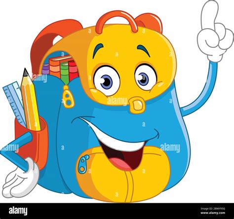 Mochila De Dibujos Animados Sobre Fondo Blanco Ilustraciones Svg