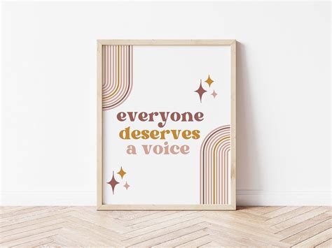 Everyone Deserves A Voice Speech Therapy Poster Slp Wall Art Etsy