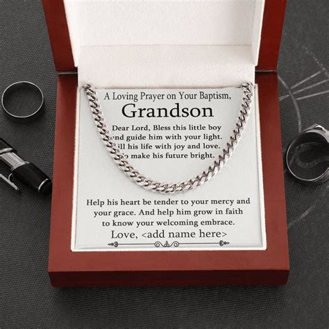 Grandson Baptism Necklace T Christening T For Grandson Etsy