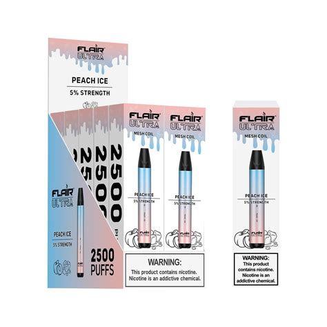 Flair Ultra Disposable Devices Peach Ice 2500 Puffs VapeShire