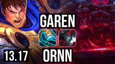 Garen Vs Ornn Top 500 Games 412 10m Mastery Euw Master 13