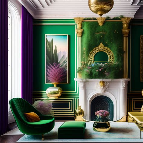 Lexica Architectural Digest Photo Of A Maximalist Green Vaporwave