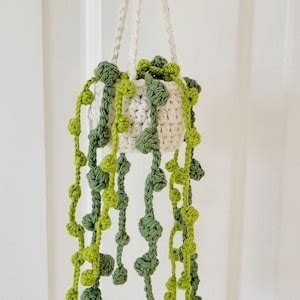 Pdf String Of Pearls Crochet Pattern Hanging Plant Keychain Version