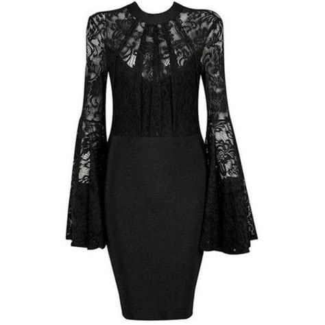 Beautiful Black Lace Flare Sleeve Dress