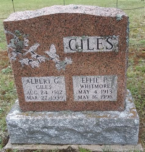 Tombstone: Albert & Effie Giles, St Andrew's United Cemetery, Coe Hill