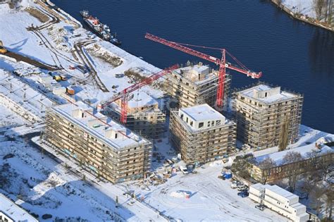 Berlin Aus Der Vogelperspektive Winterluftbild Baustelle Zum Neubau