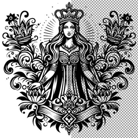 Royal Ink Elegance Vector Design De Tatuagem Da Rainha Em Fundo