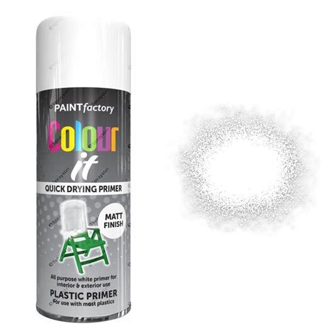 Colour It White Plastic Primer Spray Paint Matt 400ml Sprayster