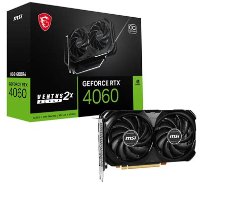 MSI GEFORCE RTX 4060 VENTUS 2X BLACK 8G OC graphics card NVIDIA 8 GB ...