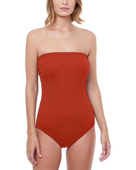 Buy Gottex Bandeau Onepiece Red At 78 Off Editorialist