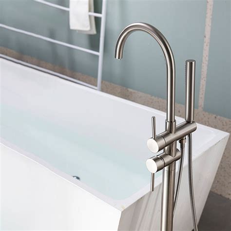 Modern Floor Mounted Metal Freestanding Tub Filler Freestanding High ...