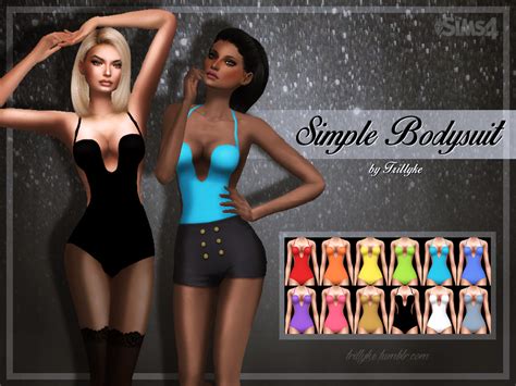 The Sims Resource Trillyke Simple Bodysuit Accessory Version