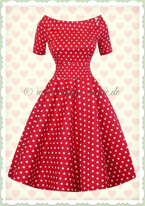 Dolly And Dotty 50er Jahre Rockabilly Punkte Kleid Darlene Rot Weiß