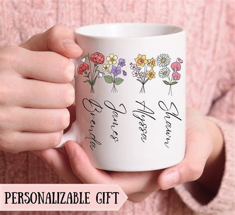 Custom Birth Month Birth Flower Mug Plant Mom Mug Mothers Day T