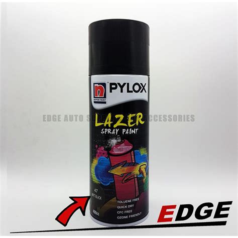 47 Matte Black Pylox Lazer Spray Paint 400Cc By Nippon Paint Black