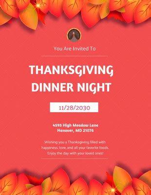 Free Thanksgiving Invitation Templates - Venngage