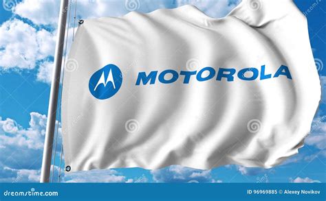 Waving Flag With Motorola Logo Editoial 3d Rendering Editorial Image